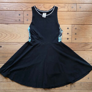 PINK by Victoria's Secret Black and Blue Floral Pattern Dress